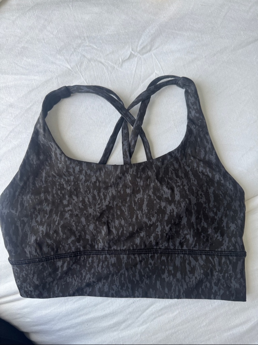 lululemon athletica Black Camouflage Strappy Sports Bra